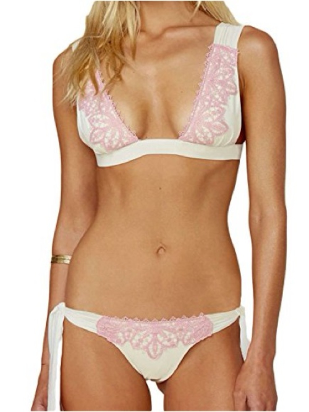 Blue Life Vintage Lotus Bikini Top M Bottom S